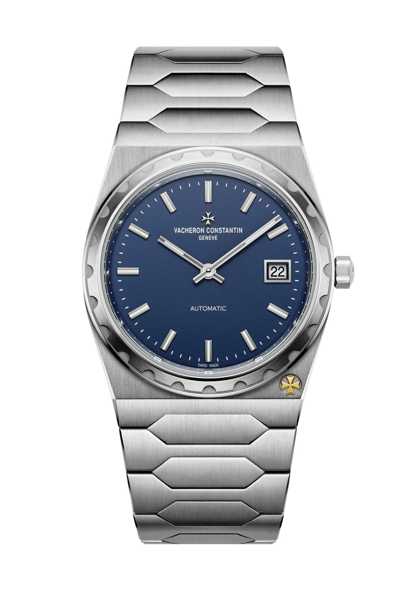 The steel, blue-dial reference 4200H/222A-B934 in the manufacturer’s frontal studio view.