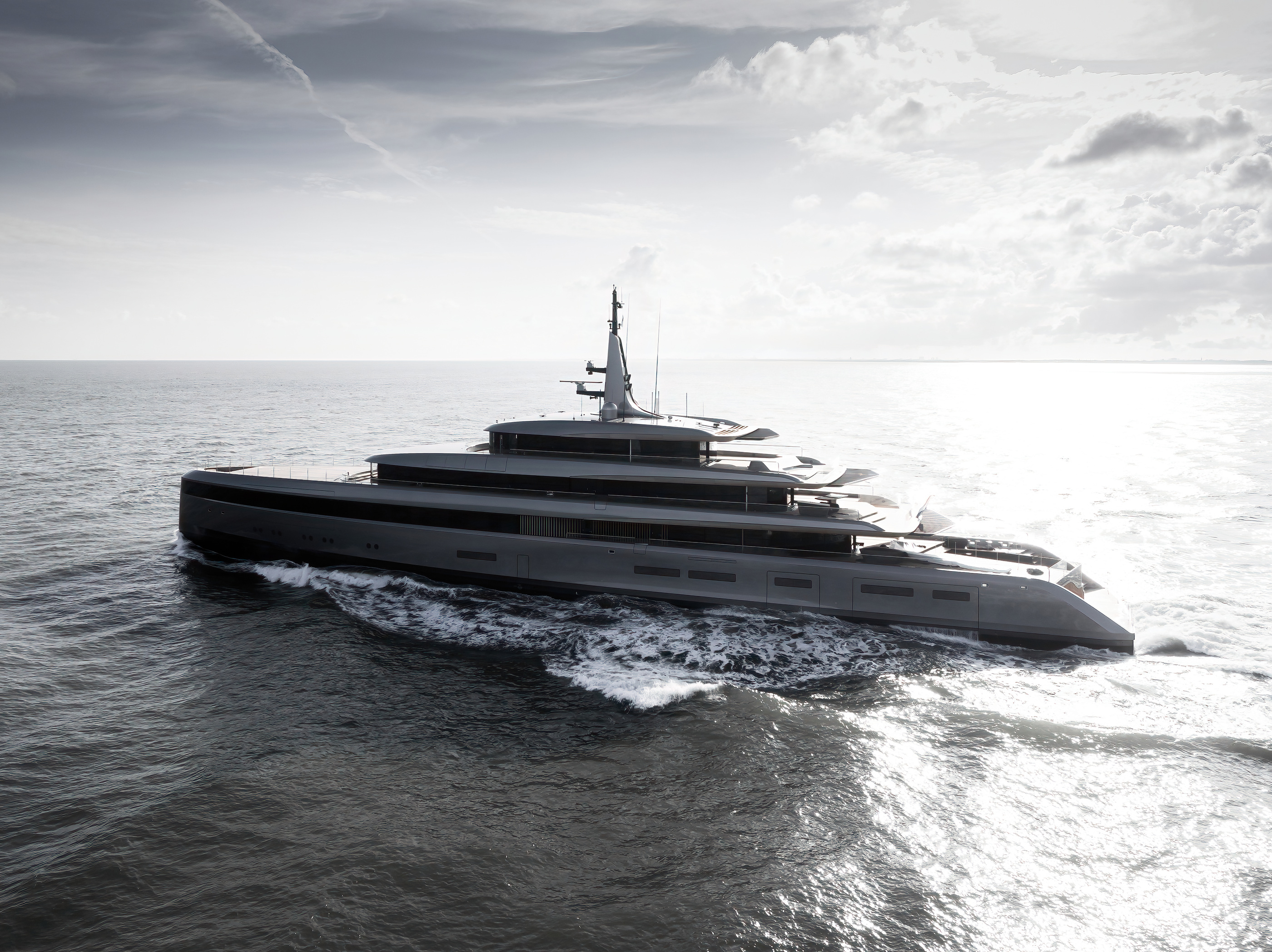 Obsidian underway in the official Feadship media kit for the 2023 delivery.