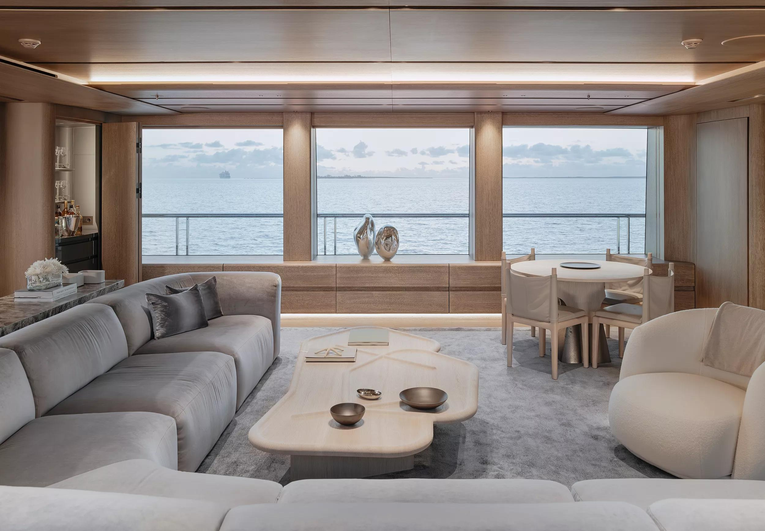 The pale main saloon in the official ENTOURAGE interior gallery.
