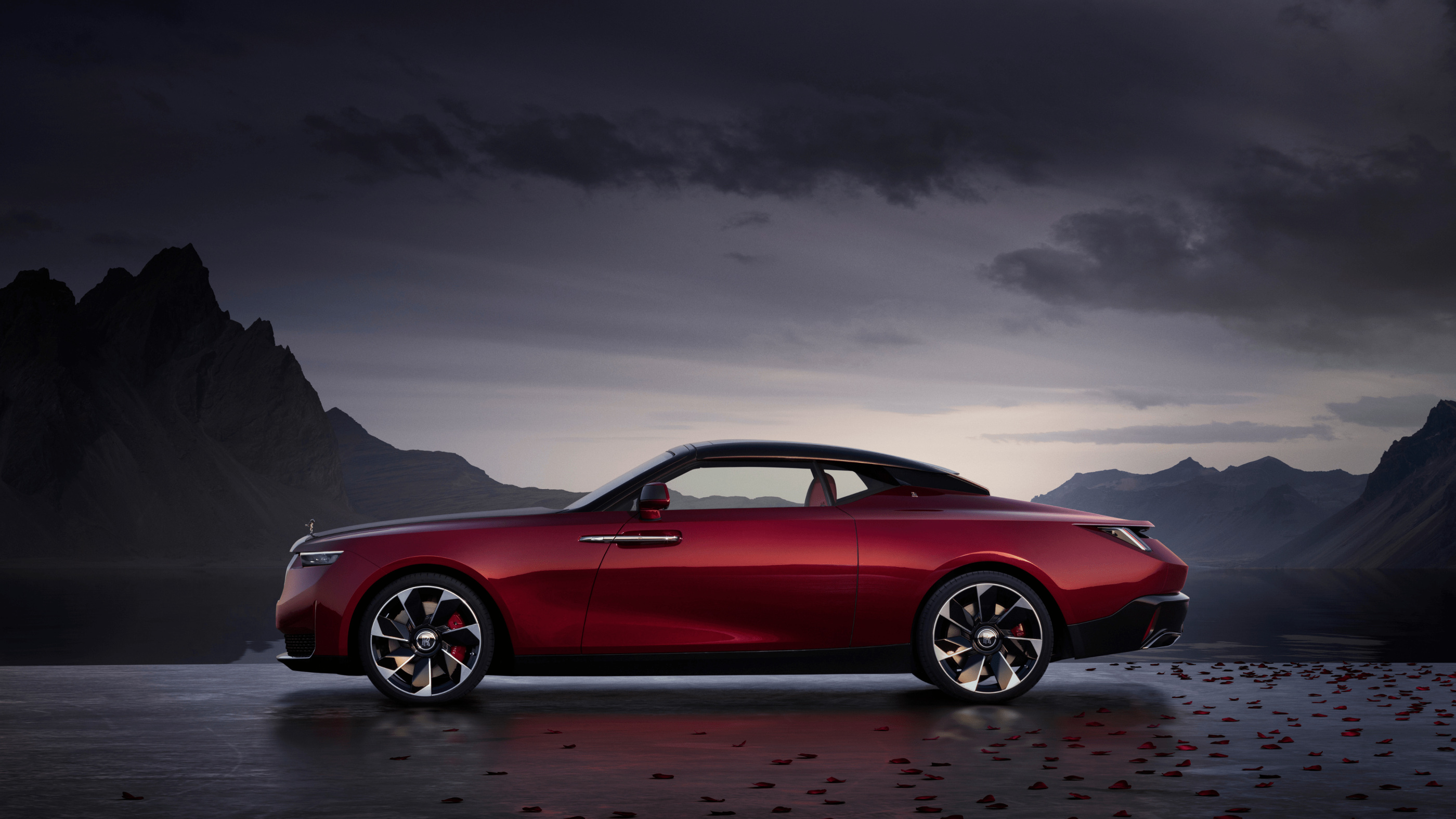 The long side profile and compact roof of the individual La Rose Noire commission.