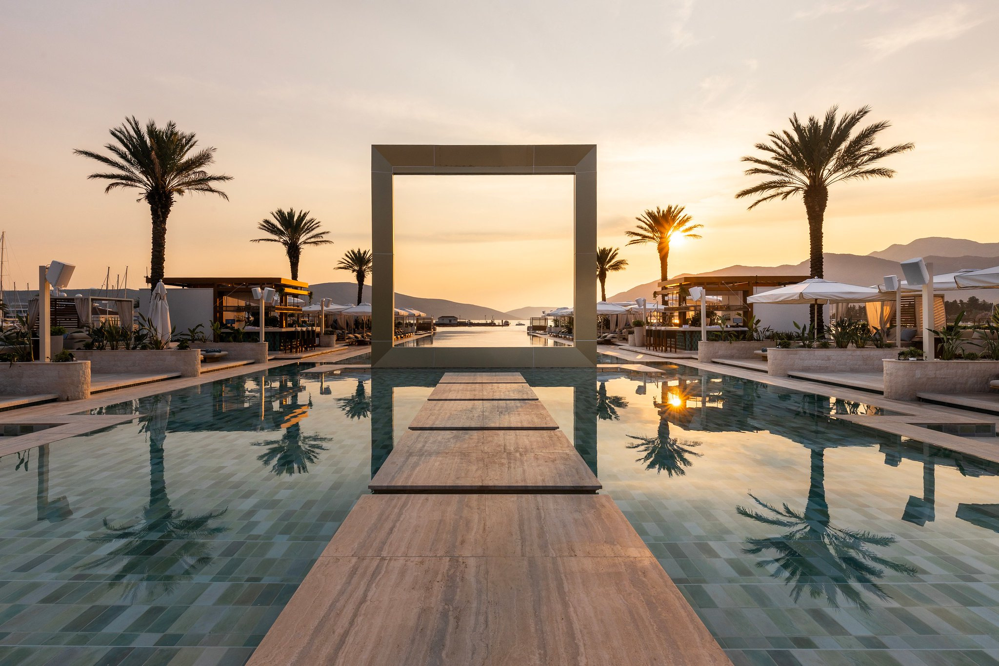 The pool setting in Porto Montenegro’s current official presentation; access must be separately confirmed.